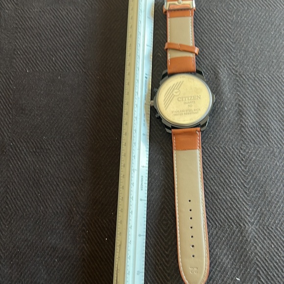 Vintage Classic Citizen Quartz Oversized Mens Silver & Gloss Black Camel Band - Picture 2 of 7